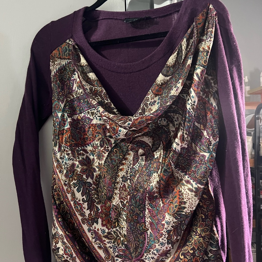Floral Paisley Blouse - Purple